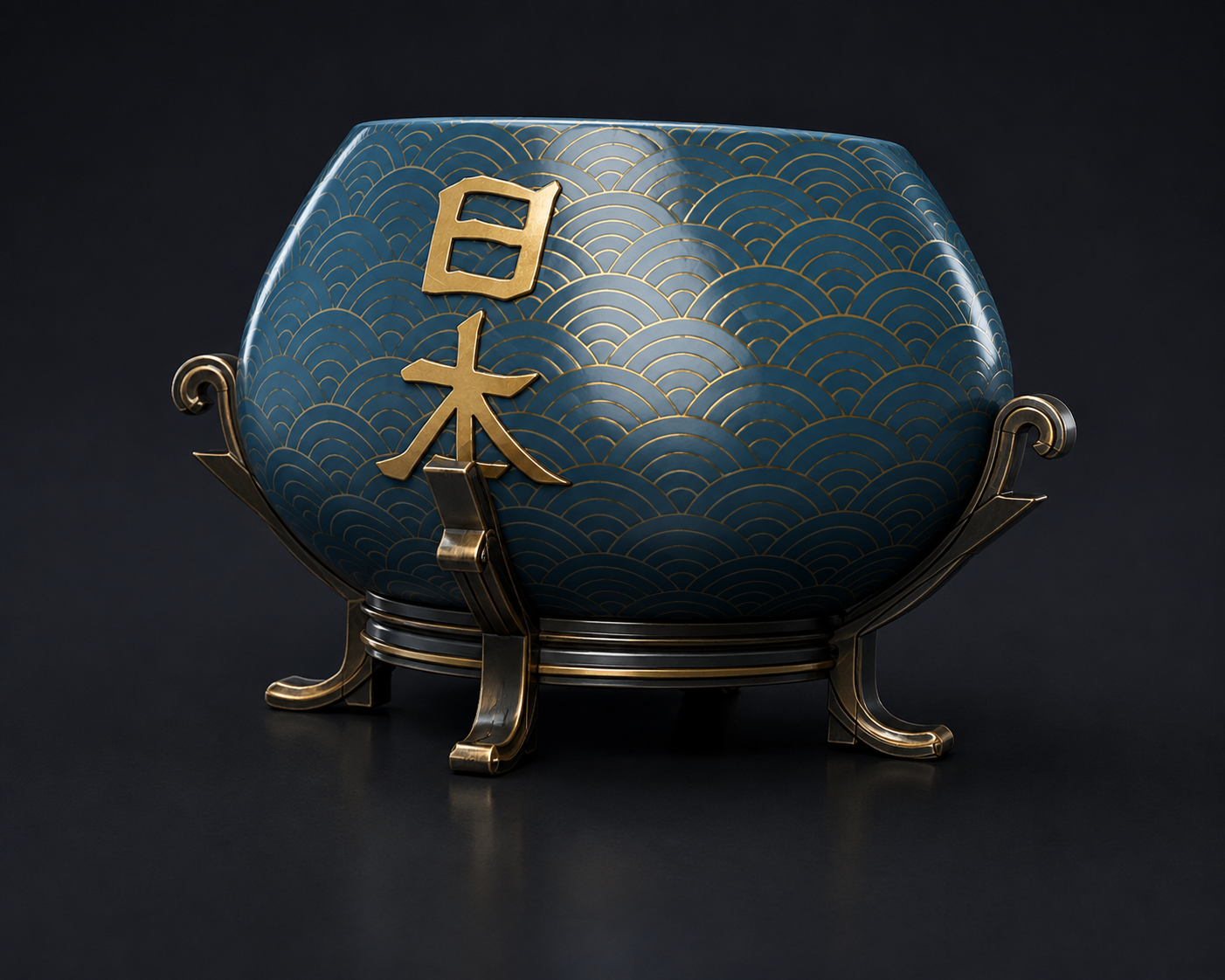 Painted bonsai pot