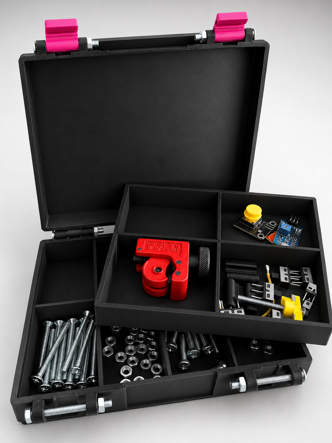 Arasaka-inspired hardware box closed